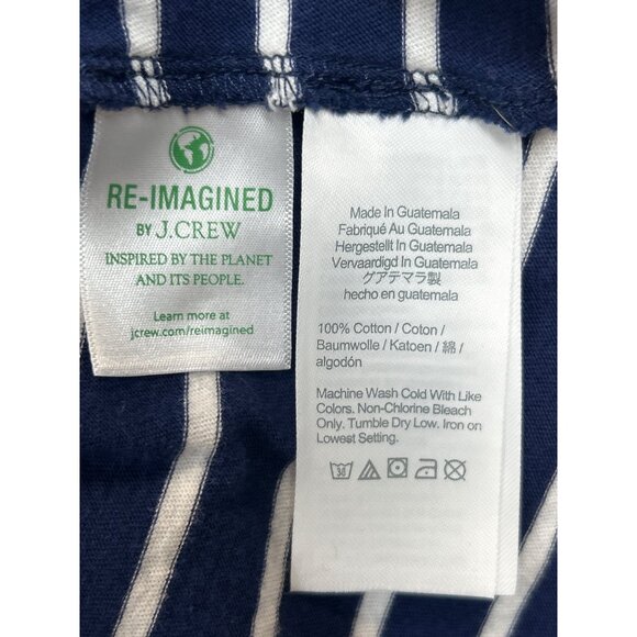 J.Crew‎ Dress Womens Medium Navy Blue White Striped Sleeveless Tiered Cotton - Picture 4 of 7